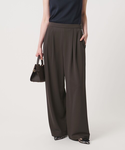 UNITED ARROWS（ユナイテッドアローズ）の「Spiree ジャージー ワイドパンツ（スラックス・レディース・ブラック/ダークブラウン・38/36）」の2枚目の写真