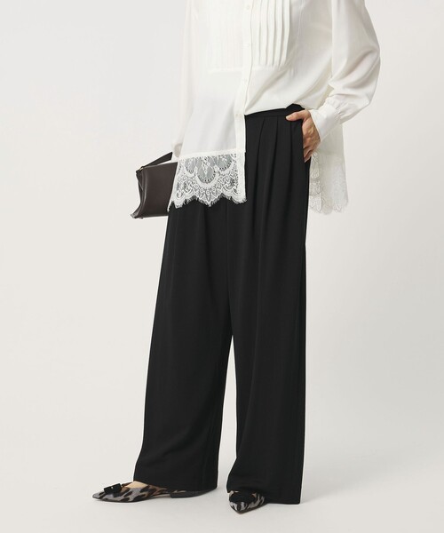 UNITED ARROWS（ユナイテッドアローズ）の「Spiree ジャージー ワイドパンツ（スラックス・レディース・ブラック/ダークブラウン・38/36）」の3枚目の写真