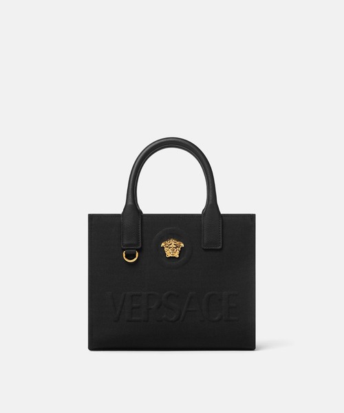 VERSACE(ヴェルサーチ)の「ラ メドゥーサ ミニ キャンバス トート(トートバッグ・レディース・ブラック・ONE SIZE)」の1枚目の写真