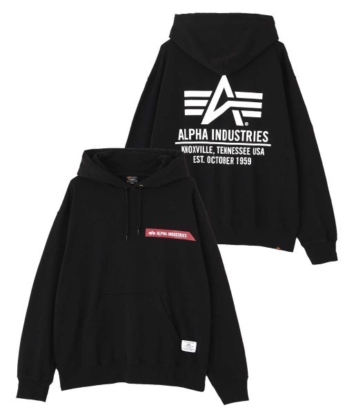 Alpha Industries(アルファインダストリーズ)の「【日本限定】Alpha Industries/アルファ インダストリーズ/ALPHA RED RIBBON HOODIE/アルファ レッド リボン フーディー(パーカー・メンズ・ブラック/ネイビー/グレー/オリーブ/オートミール・S/M/L/2XL/XL)」の2枚目の写真