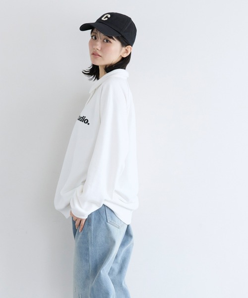 coca（coca）（コカ）の「ユース　ポロスウェットプルオーバー（スウェット・レディース・ブラック/ホワイト・M/L/S）」の4枚目の写真