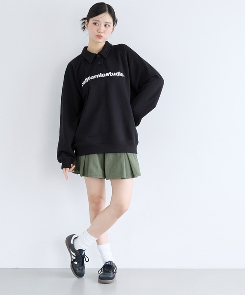 coca（coca）（コカ）の「ユース　ポロスウェットプルオーバー（スウェット・レディース・ブラック/ホワイト・M/L/S）」の8枚目の写真