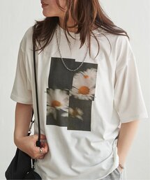 【接触冷感/UVカット】Flower プリントTシャツ