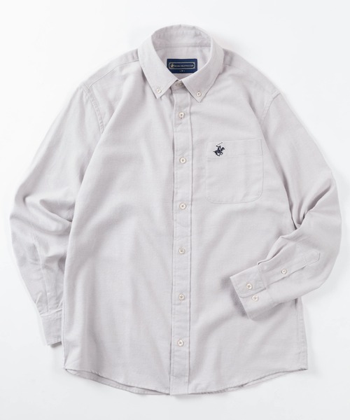 BEVERLY HILLS POLO CLUB(ビバリーヒルズポロクラブ)の「【71】【BEVERLY HILLS POLO CLUB/ビバリーヒルズポロクラブ】マルチパターン 両面起毛 ボタンダウン ネルシャツ/ワンポイント刺繍/フランネル/無地/チェック/ストライプ/アメカジ/ユニセックス(シャツ/ブラウス・メンズ・ホワイト/ネイビー系/ネイビー系1/サックスブルー系/グリーン/グレー/グレー系/グレー系1/レッド系/レッド/サックスブルー/ネイビー・M/L/XL)」の3枚目の写真
