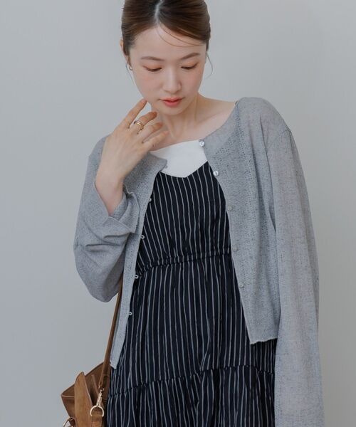 RETRO GIRL(レトロガール)の「プレート付メランジカーディガン(Tシャツ/カットソー・レディース・ブラック/ライトグレー/イエロー・FREE)」の13枚目の写真