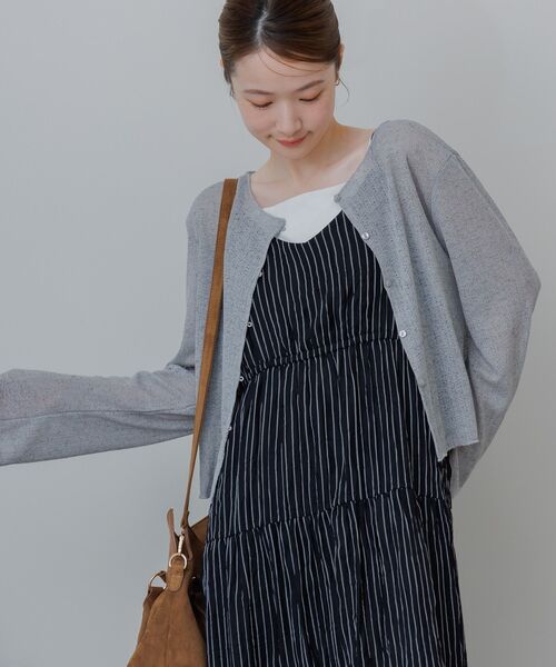 RETRO GIRL(レトロガール)の「プレート付メランジカーディガン(Tシャツ/カットソー・レディース・ブラック/ライトグレー/イエロー・FREE)」の14枚目の写真