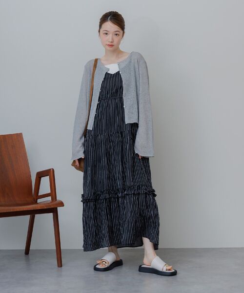 RETRO GIRL(レトロガール)の「プレート付メランジカーディガン(Tシャツ/カットソー・レディース・ブラック/ライトグレー/イエロー・FREE)」の16枚目の写真