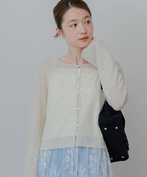 RETRO GIRL(レトロガール)の「プレート付メランジカーディガン(Tシャツ/カットソー・レディース・ブラック/ライトグレー/イエロー・FREE)」の20枚目の写真