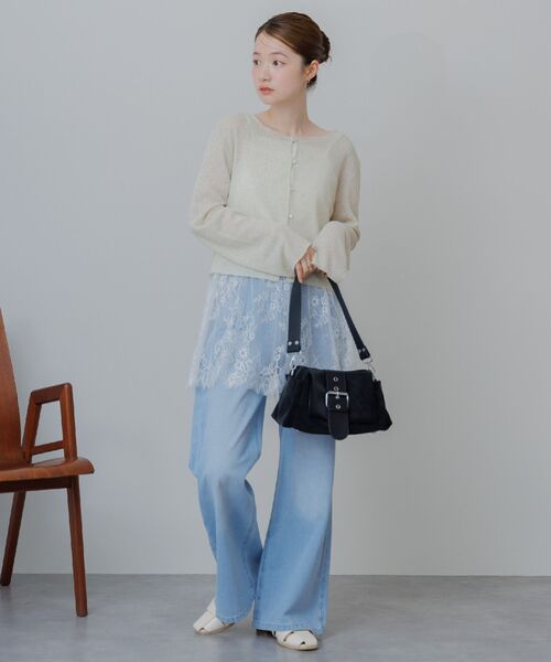 RETRO GIRL(レトロガール)の「プレート付メランジカーディガン(Tシャツ/カットソー・レディース・ブラック/ライトグレー/イエロー・FREE)」の22枚目の写真