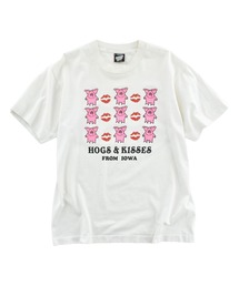 【USED】90’s SCREEN STARS “HOGS & KISSES FROM IOWA” アニマル Tシャツ USA製