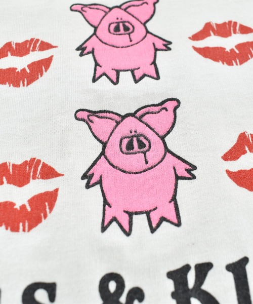 SCREEN STARS(スクリーンスターズ)の「【USED】90’s SCREEN STARS “HOGS & KISSES FROM IOWA” アニマル Tシャツ USA製(Tシャツ/カットソー・メンズ・ホワイト・LARGE)」の3枚目の写真