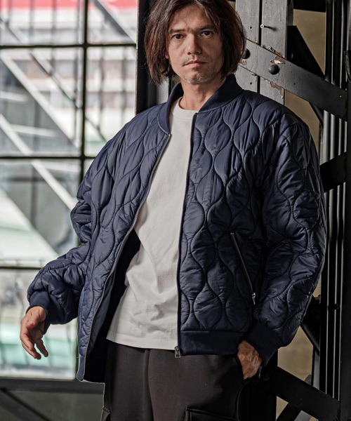 CAMBIO（カンビオ）の「mj11813-オニオンキルト中綿MA-1ブルゾン(CMB-R0252)（MA-1・メンズ・ブラック/ネイビー/オリーブ・S/M/L）」の11枚目の写真