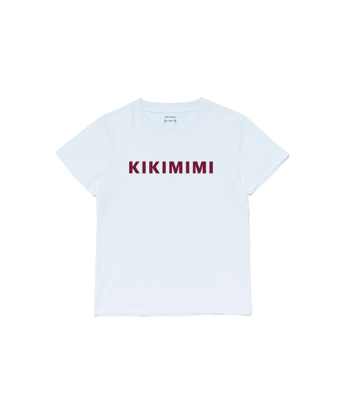 KIKIMIMI(キキミミ)の「クロップキキミミフォントTシャツ(ホワイト)(Tシャツ/カットソー・レディース・ホワイト・FREE)」の1枚目の写真