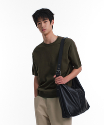 DIVEIN（ダイブイン）の「LOUNGE COTTON KNIT T-SHIRTS (DEEP KHAKI)（Tシャツ/カットソー）」