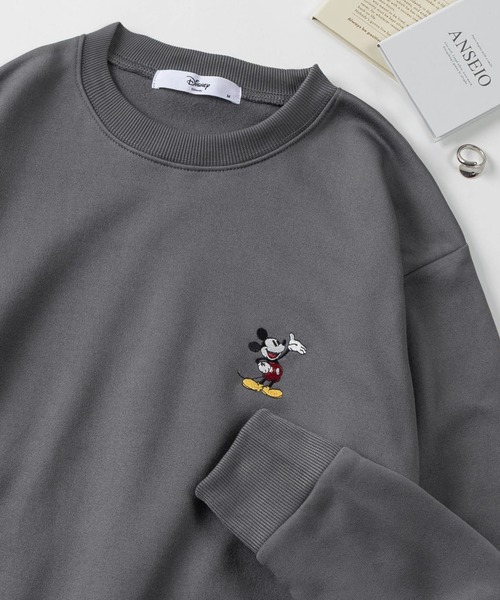 Disney(ディズニー)の「【71】【Disney/ディズニー】ミッキーマウス 胸ワンポイント刺繍 裏起毛 スウェット/トレーナー/レディース(S)(スウェット・レディース・グレー/ネイビー/ホワイト/ピンク・L/M)」の3枚目の写真