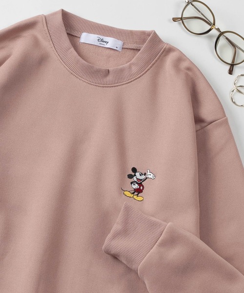 Disney(ディズニー)の「【71】【Disney/ディズニー】ミッキーマウス 胸ワンポイント刺繍 裏起毛 スウェット/トレーナー/レディース(S)(スウェット・レディース・グレー/ネイビー/ホワイト/ピンク・L/M)」の1枚目の写真