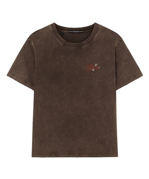 Guess(ゲス)の「UNISEX S/Slv Tee Shirt Tシャツ 半袖 ヒョンジン(Tシャツ/カットソー・メンズ・ブラウン/グレー/アイボリー・MEDIUM/ONE SIZE/LARGE)」の1枚目の写真