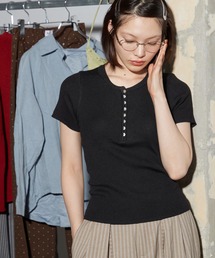 【2026秋冬新作】Rib Henley Knit Top|リブヘンリーニットトップ