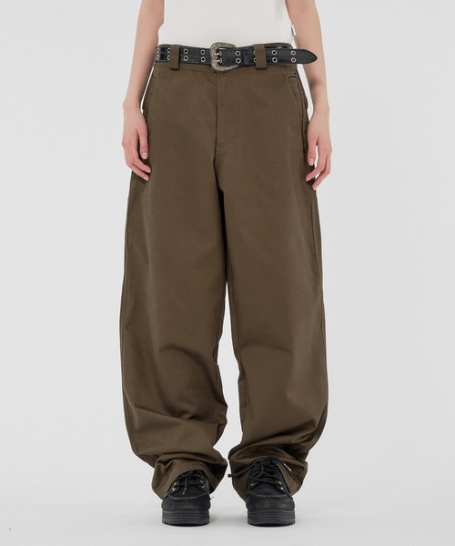 WISH FOR EVER(ウィッシュフォーエバー)の「【SETUP】GROSGRAIN WIDE PANTS/グロウグランワイドパンツ(その他パンツ・メンズ・オリーブ/ブラック/カーキ・SMALL/MEDIUM/LARGE)」の2枚目の写真