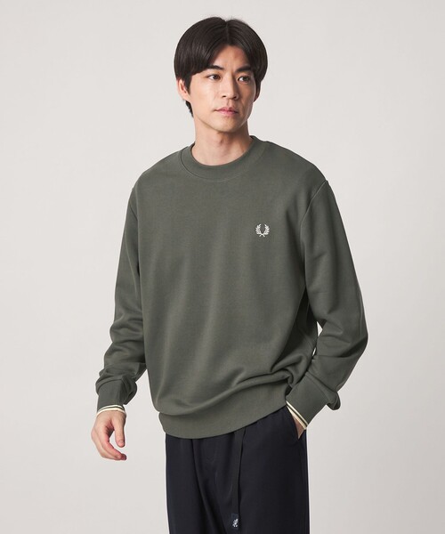 FRED PERRY(フレッドペリー)の「<FRED PERRY>クルーネック 長袖 スウェット(スウェット・メンズ・ダークオレンジ/ブラック/オリーブ・XL/L/M)」の1枚目の写真