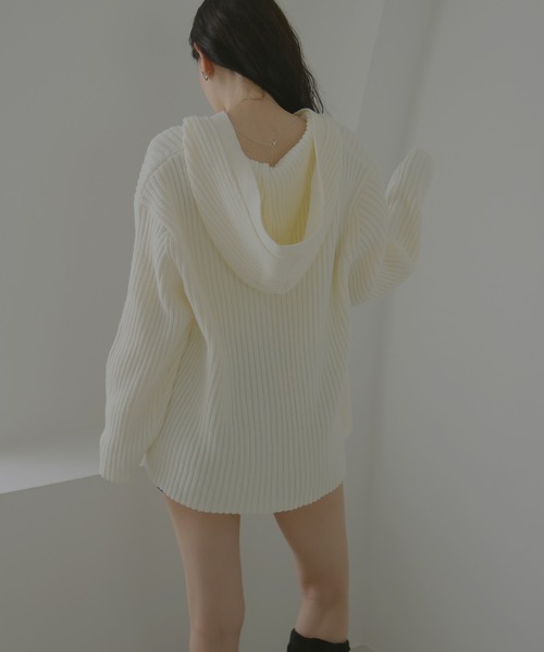 Mili affinity（ミリアフィニティー）の「オーバーサイズフードニットカーディガン（カーディガン/ボレロ・レディース・ネイビー/グレー/アイボリー/ブラック/ブラウン・FREE）」の22枚目の写真