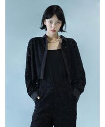 FRINGE JACQUARD HIGH-LOW SHIRT