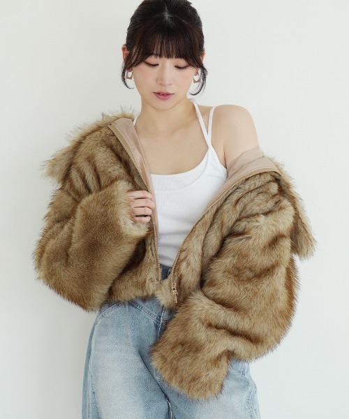 Nulli(ヌリ)の「フェイクファーショートジャケット(その他アウター・レディース・ベージュ系その他/ブラウン/ベージュ/アイボリー/ブラウン系その他・FREE)」の18枚目の写真
