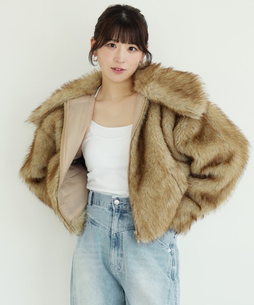 Nulli(ヌリ)の「フェイクファーショートジャケット(その他アウター・レディース・ベージュ系その他/ブラウン/ベージュ/アイボリー/ブラウン系その他・FREE)」の19枚目の写真