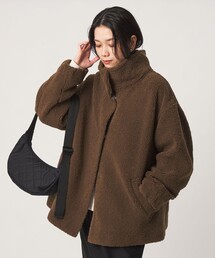 ［size SHORTあり］ボア スタンドカラー ブルゾン