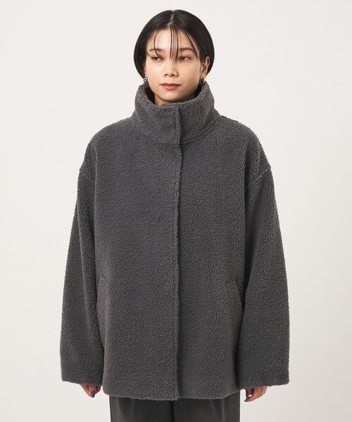 green label relaxing（グリーンレーベルリラクシング）の「［size SHORTあり］ボア スタンドカラー ブルゾン（ブルゾン・レディース・ナチュラル/ブラウン/グレー・SHORT/38/36）」の14枚目の写真