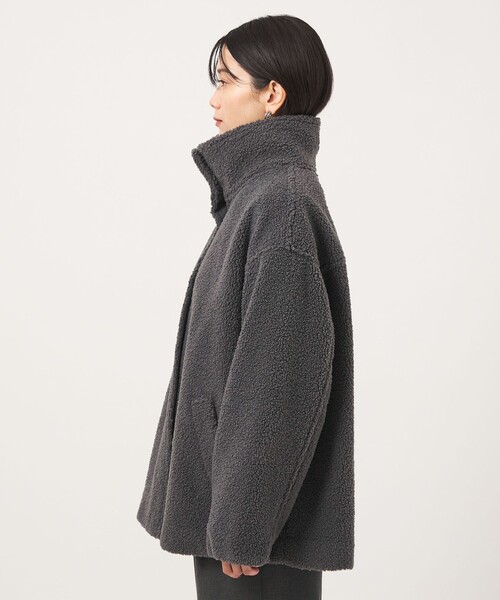 green label relaxing（グリーンレーベルリラクシング）の「［size SHORTあり］ボア スタンドカラー ブルゾン（ブルゾン・レディース・ナチュラル/ブラウン/グレー・SHORT/38/36）」の15枚目の写真