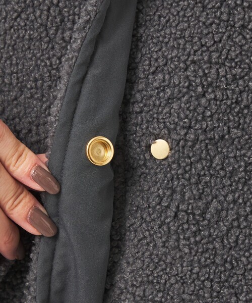 green label relaxing（グリーンレーベルリラクシング）の「［size SHORTあり］ボア スタンドカラー ブルゾン（ブルゾン・レディース・ナチュラル/ブラウン/グレー・SHORT/38/36）」の21枚目の写真