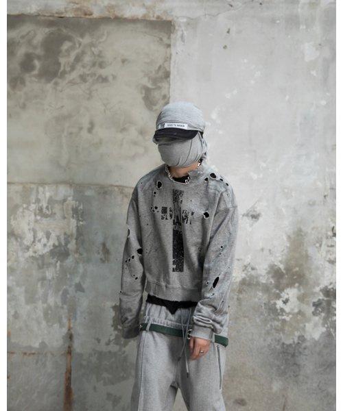 ROARINGRAD(ロアリングラド)の「クロスダメージスウェットシャツグレー(スウェット・レディース・その他・MEDIUM/LARGE)」の8枚目の写真