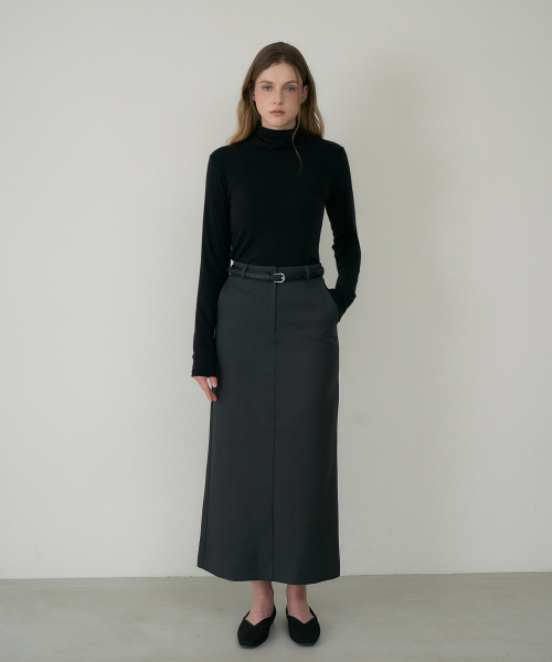 DEHEVE（デヘヴェ）の「Drape Scarf Long Sleeve [Black]（Tシャツ/カットソー・レディース・ブラック・OS）」の2枚目の写真