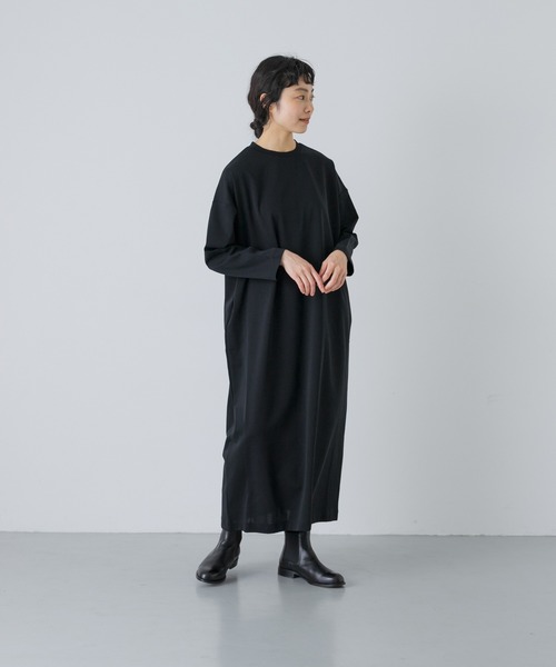 かぐれ(カグレ)の「『2サイズ展開』ストレートワイドカットワンピース(ワンピース・レディース・ブラック・0/1)」の2枚目の写真