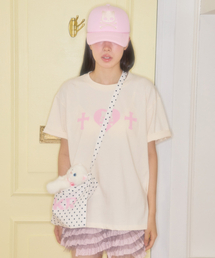 キリハートスカルパクシTシャツ(クリーム)