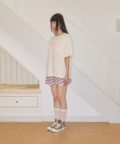 SHAKIRI（シャキリ）の「キリハートスカルパクシTシャツ（クリーム）（Tシャツ/カットソー・レディース・その他・FREE）」の5枚目の写真