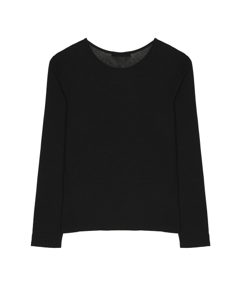 NICK&NICOLE(ニックアンドニコール)の「シアーラウンドロングスリーブトップ_ブラック(Tシャツ/カットソー・レディース・ブラック・FREE)」の2枚目の写真