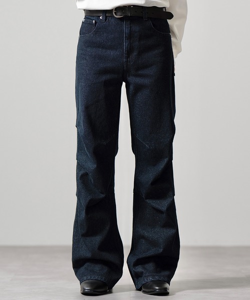 CLEL（クレイル）の「【CLEL】3D Tuck Denim Pants / 3Dタック デニムパンツ（デニムパンツ・メンズ・ネイビー/ブラック/インディゴブルー・XS/S/M/L）」の2枚目の写真