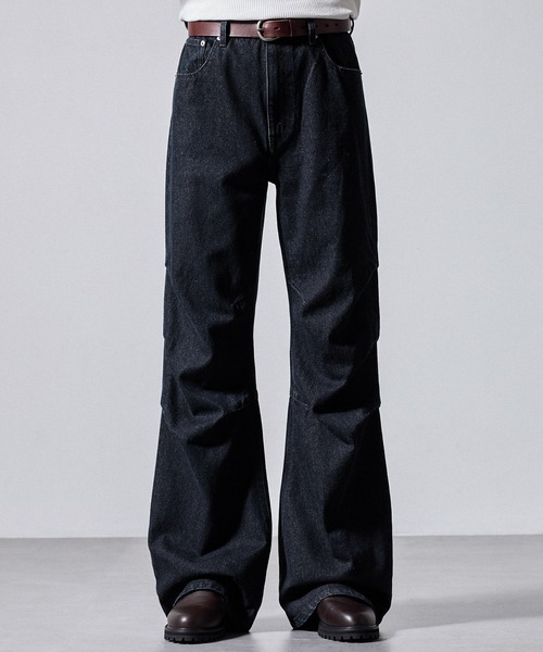 CLEL（クレイル）の「【CLEL】3D Tuck Denim Pants / 3Dタック デニムパンツ（デニムパンツ・メンズ・ネイビー/ブラック/インディゴブルー・XS/S/M/L）」の6枚目の写真