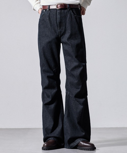 CLEL（クレイル）の「【CLEL】3D Tuck Denim Pants / 3Dタック デニムパンツ（デニムパンツ・メンズ・ネイビー/ブラック/インディゴブルー・XS/S/M/L）」の7枚目の写真