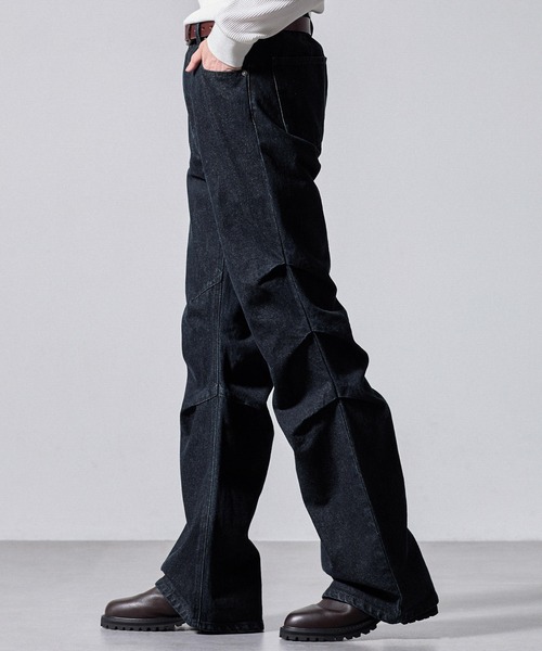 CLEL（クレイル）の「【CLEL】3D Tuck Denim Pants / 3Dタック デニムパンツ（デニムパンツ・メンズ・ネイビー/ブラック/インディゴブルー・XS/S/M/L）」の10枚目の写真