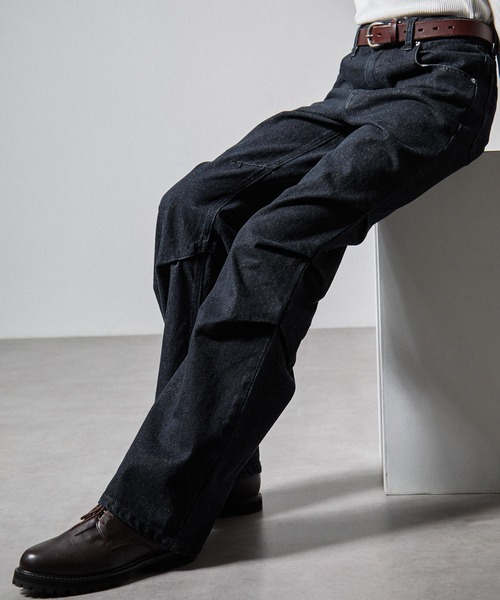 CLEL（クレイル）の「【CLEL】3D Tuck Denim Pants / 3Dタック デニムパンツ（デニムパンツ・メンズ・ネイビー/ブラック/インディゴブルー・XS/S/M/L）」の15枚目の写真