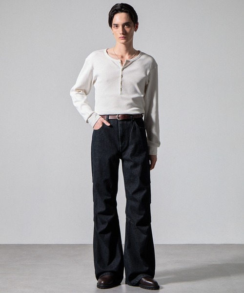CLEL（クレイル）の「【CLEL】3D Tuck Denim Pants / 3Dタック デニムパンツ（デニムパンツ・メンズ・ネイビー/ブラック/インディゴブルー・XS/S/M/L）」の18枚目の写真