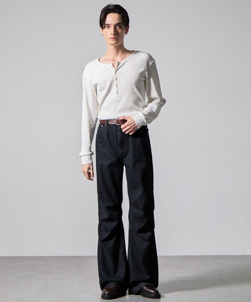 CLEL（クレイル）の「【CLEL】3D Tuck Denim Pants / 3Dタック デニムパンツ（デニムパンツ・メンズ・ネイビー/ブラック/インディゴブルー・XS/S/M/L）」の19枚目の写真
