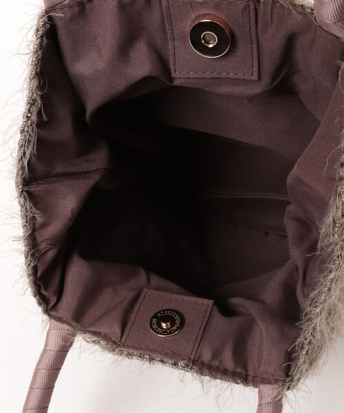 COOCO(クーコ)の「【SB】【cooco】JSC パール付フェザーニットトートバッグ(トートバッグ・レディース・グレイッシュベージュ/ベージュ/サックスブルー/ブラック・FREE)」の6枚目の写真