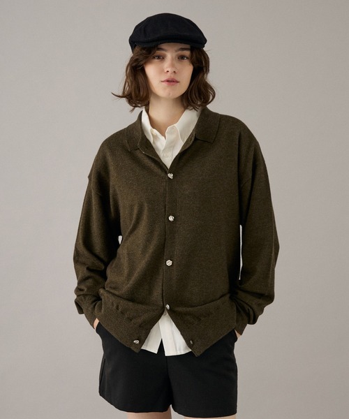 ONCILY（オンシェリー）の「SILVER BUTTON KNIT SHIRT / シルバーボタンニットシャツ（ニット/セーター・メンズ・チャコールグレー/ブラウン/カーキ/ブルー/ボルドー・SMALL/MEDIUM/LARGE）」の4枚目の写真
