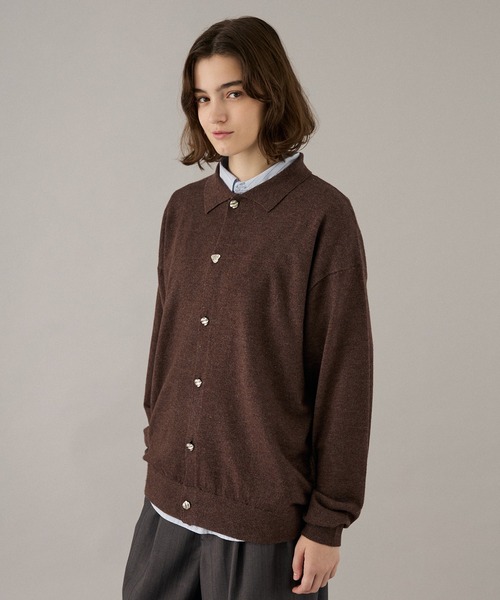ONCILY（オンシェリー）の「SILVER BUTTON KNIT SHIRT / シルバーボタンニットシャツ（ニット/セーター・メンズ・チャコールグレー/ブラウン/カーキ/ブルー/ボルドー・SMALL/MEDIUM/LARGE）」の22枚目の写真
