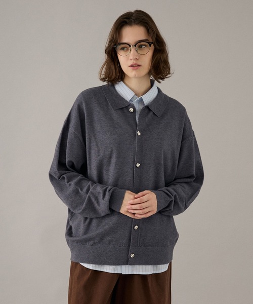 ONCILY（オンシェリー）の「SILVER BUTTON KNIT SHIRT / シルバーボタンニットシャツ（ニット/セーター・メンズ・チャコールグレー/ブラウン/カーキ/ブルー/ボルドー・SMALL/MEDIUM/LARGE）」の16枚目の写真