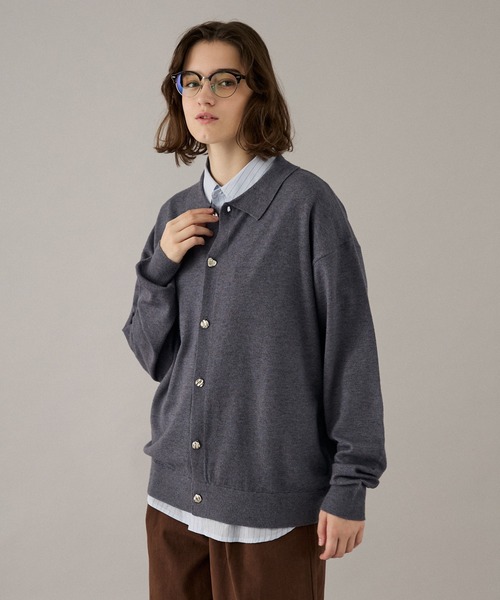 ONCILY（オンシェリー）の「SILVER BUTTON KNIT SHIRT / シルバーボタンニットシャツ（ニット/セーター・メンズ・チャコールグレー/ブラウン/カーキ/ブルー/ボルドー・SMALL/MEDIUM/LARGE）」の17枚目の写真